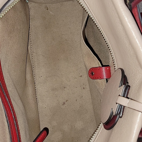 Kate Spade Red and Pink Color-Block Leather Tote  Crossbody Bag - Picture 14 of 16